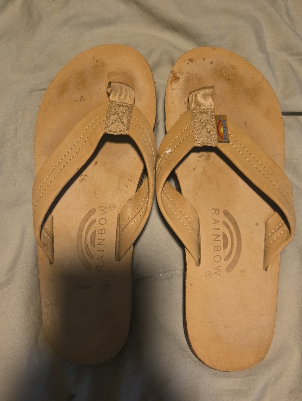 Rainbow Women's Tan Leather Thong Sandals